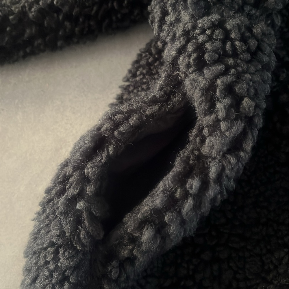 J. Crew Black Sherpa Zip-Front Jacket - Picture 5 of 11